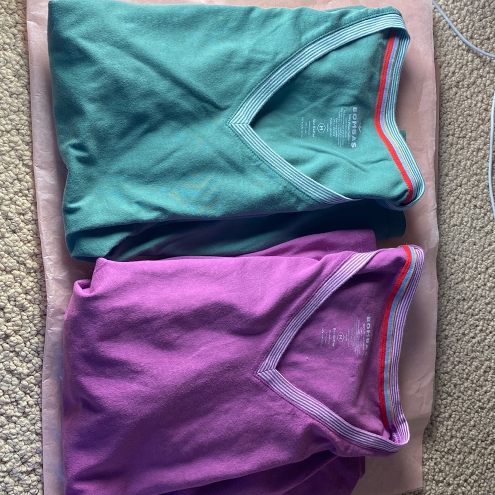 Two Bombas 100% Pima Cotton Shirts M 💕